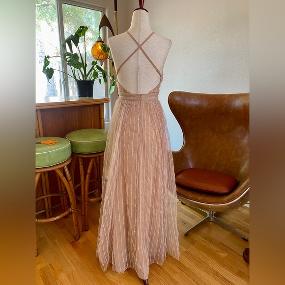 Fairytale Boho Goddess Gown | Nude, Sparkly Sequins, Ultra Flowy! Gorgeous! - Picture 5 of 13